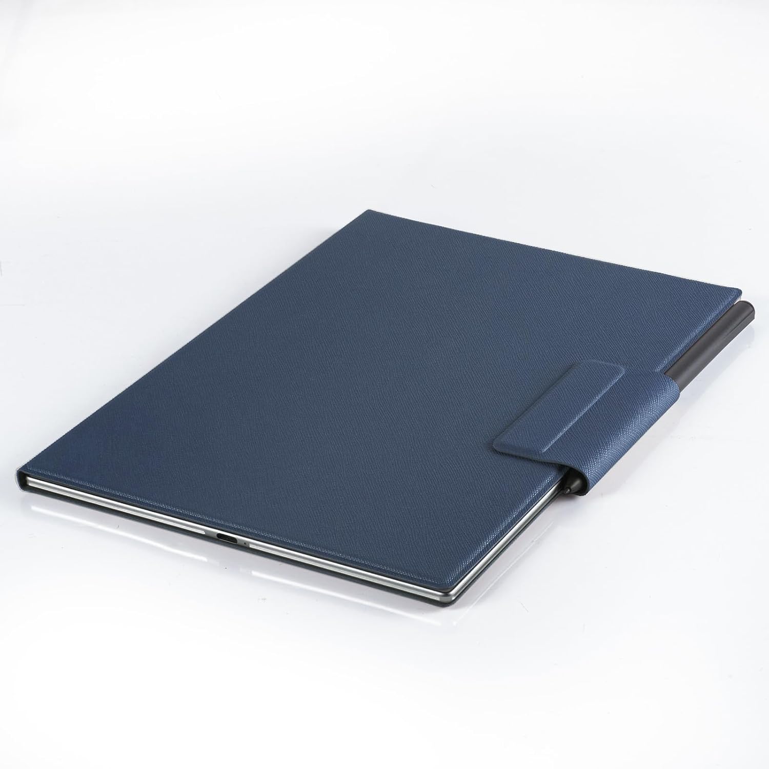 BOZHUORUI Magnetic Case for 10.65" iFLYTEK AINOTE 2 Paper Tablet,Pen Buckle Design,Slim & Lightweight,PU Leather Protective Folio Cover with Auto Sleep/Wake Function (Dark Blue)