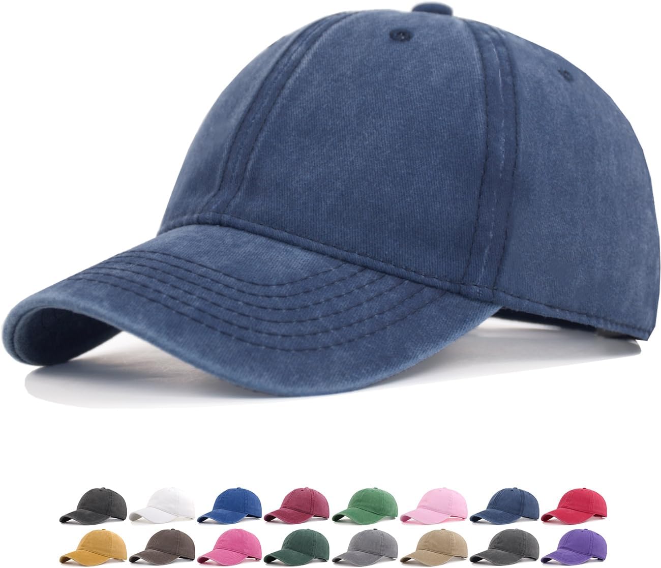 Vintage Washed Cotton Baseball Caps Men Women Adjustable Unstructured Low Profile Dad Hat