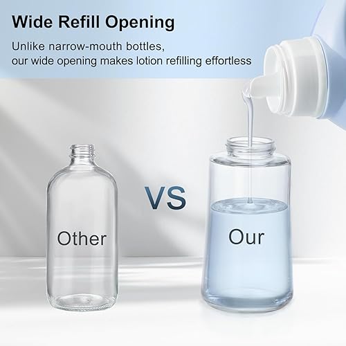 Miniatura 4 de Juego de dispensador de jabón  Dispensador de jabón de vidrio de 16 onzas con bomba, amplia apertura para fácil rellenado, juego de dispensador de