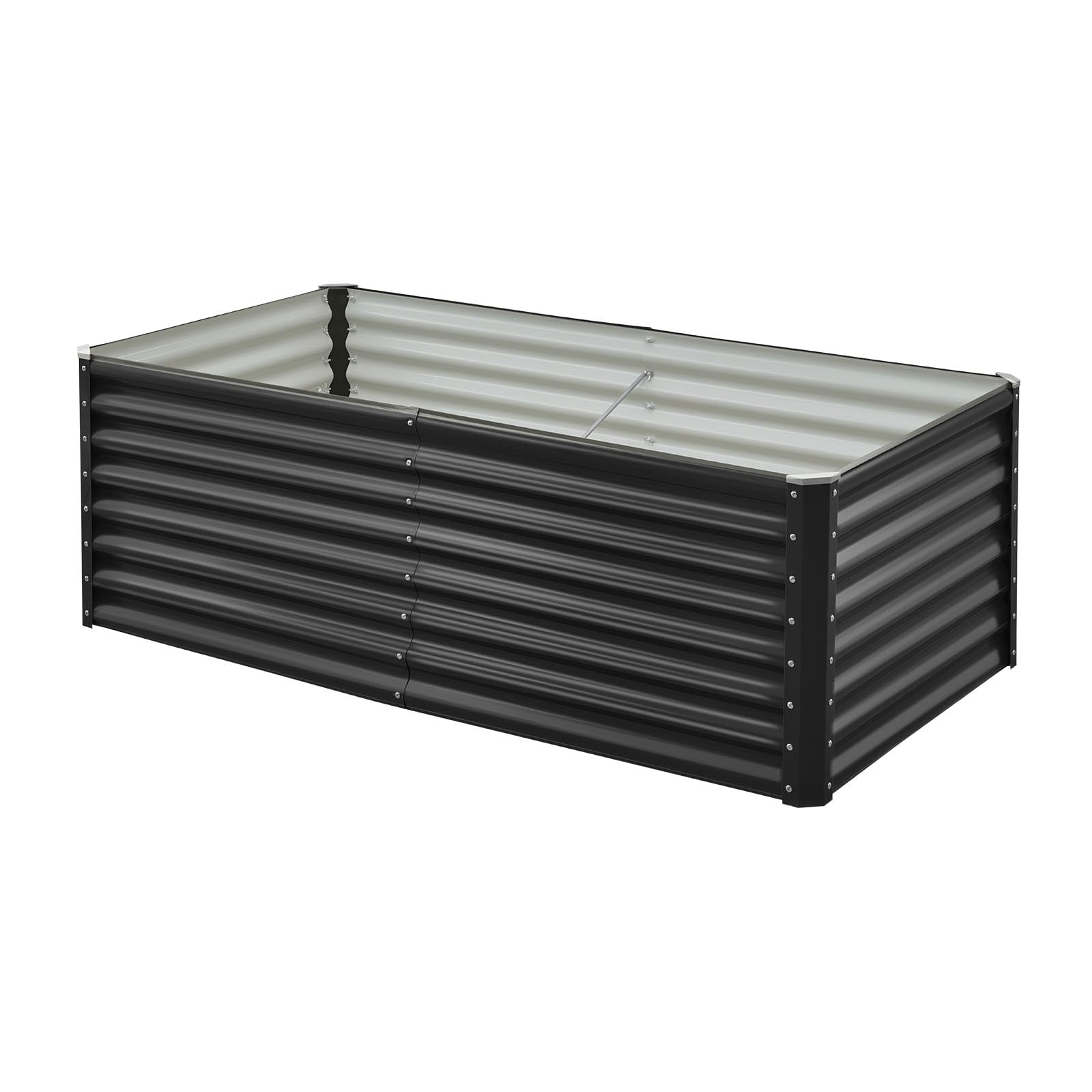VEVOR Potager Surélevé Métal 180x90x60 cm Carré Potager Surélevé Galvanisé Lit de Jardin Fond Ouvert Bac de Jardinage pour Culture de Légumes Fleurs Herbes Aromatiques Plantes Grasses, Gris Foncé
