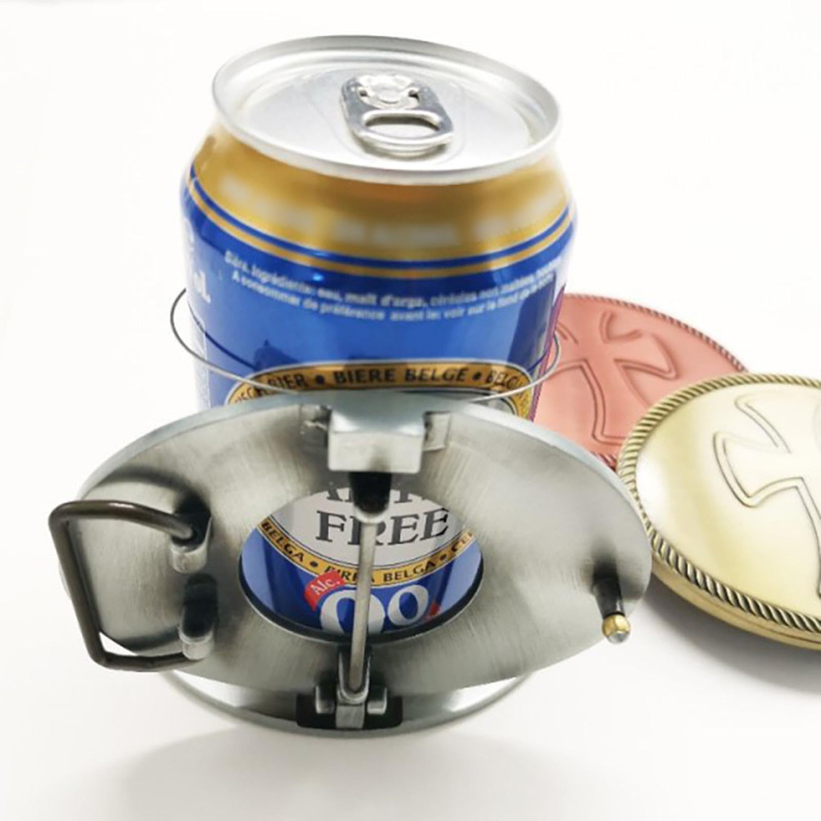 Generico Fibbia Per Cintura Da Birra, Supporto Per Cintura Per Birra, Porta Lattine Portatile Per Bevande, Porta Facilmente Portabicchieri Con Te Per Picnic, Barbecue, Campeggio