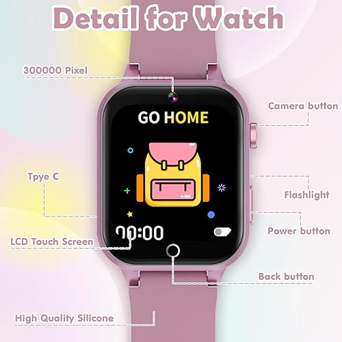 Miniatura 5 de Reloj inteligente para niños, reloj inteligente para niños, juguetes con 26 juegos de rompecabezas, pantalla táctil, cámara HD, reloj despertador,