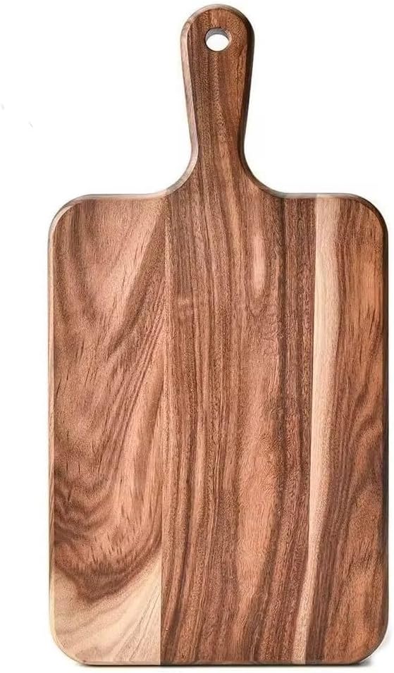 Charcuterie Board, Wood Serving Board/Small Wooden Cutting Board, Beginner & Kid Friendly- Durable with Grip Handle For Meat, Veggies, Cheeses and Fruit- House Warming Kitchen Gift/Gift for Foodies.