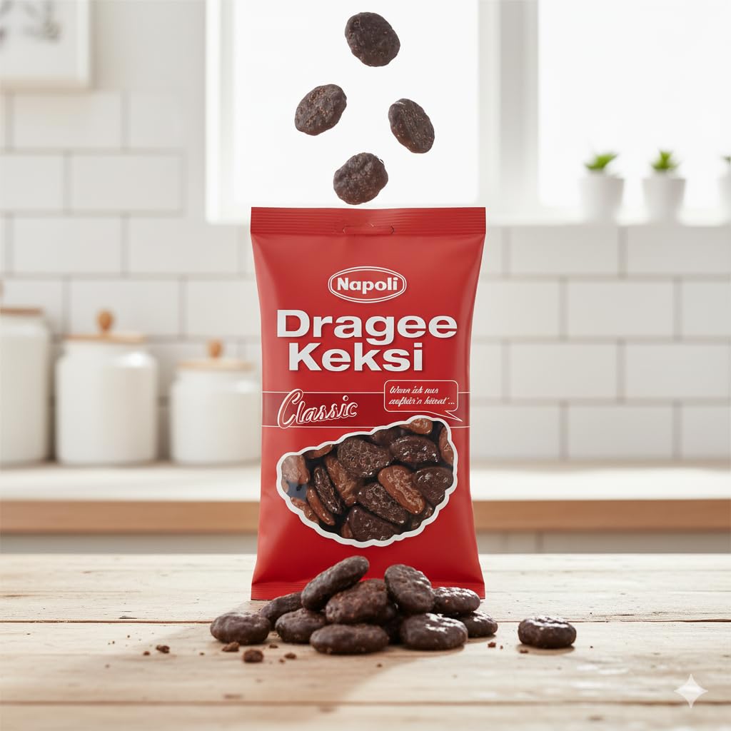 Napoli Drageekeksi Classic 18 x 85 g (1,53 kg) – mit Milchschokolade (29%) und Schokolade (29%) überzogene Keksspezialität – hergestellt von Josef Manner & Comp. AG (Österreich)