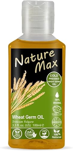 Nature Max Aceite esencial de germen de trigo, aceites esenciales naturales y orgánicos, sin diluir, puro para el cuidado del cabello y la piel,