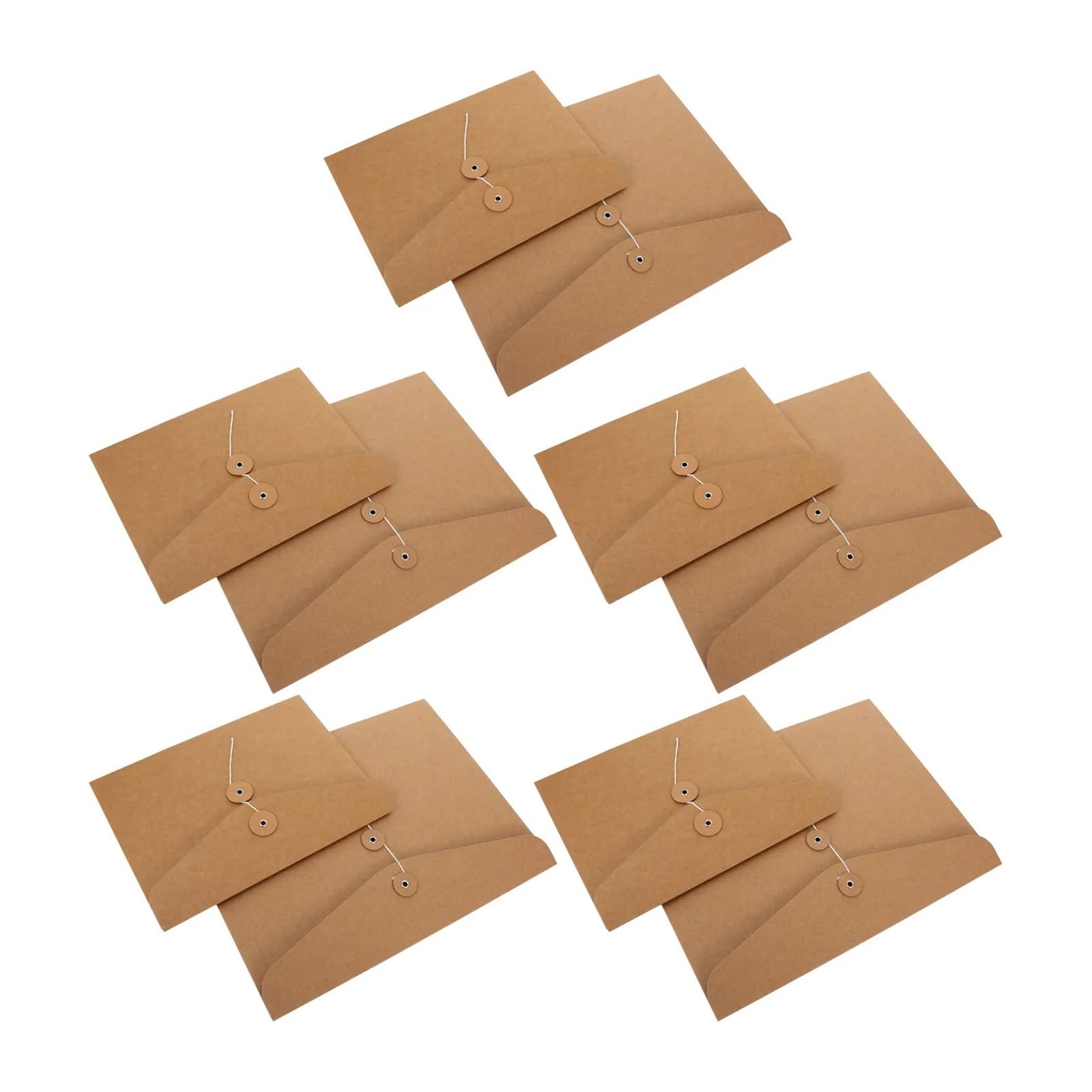 Lot de 10 enveloppes en papier kraft avec fermeture à cordon - Format A4 A5 - Organiseur horizontal de documents pour bureau et école (31 cm)