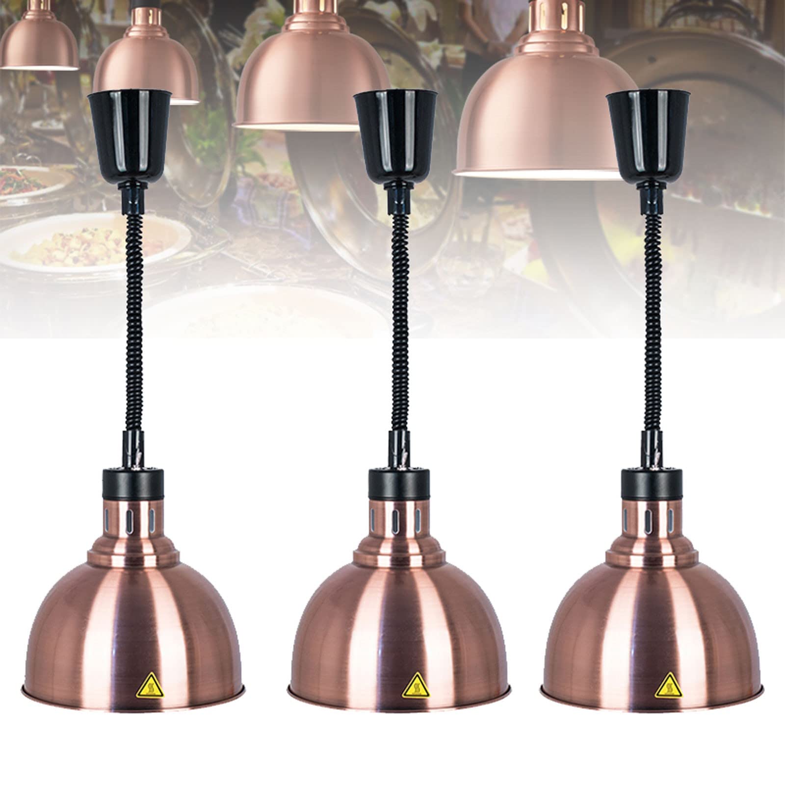 Lampe chauffante buffet anti-refroidissement avec réchauffeur de nourriture 250W