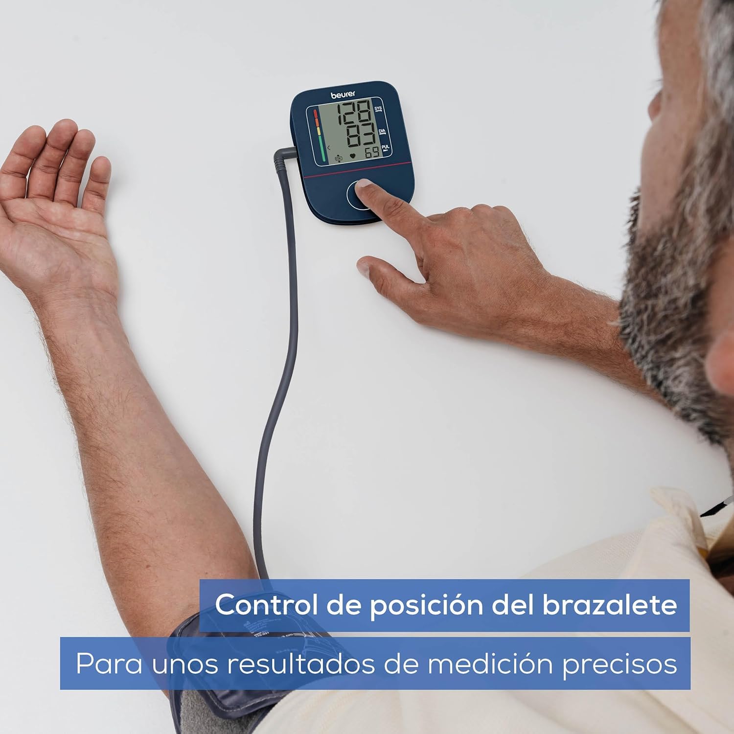 Beurer BM 25 Tensiómetro de brazo, operación sencilla con un botón, medición precisa, detección de arritmias, con puerto USB-C, brazalete para 22-42 cm, transferencia de datos a Apple Health y más