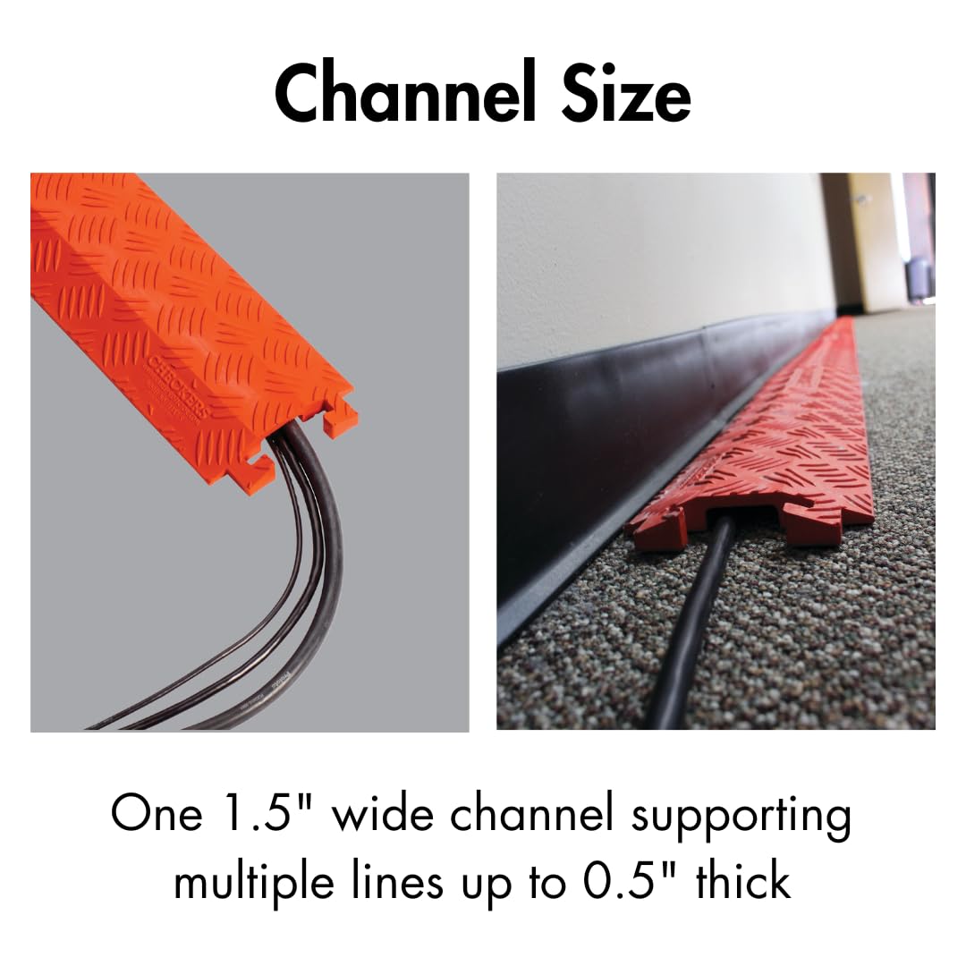 Fastlane FL1X1.5-O Protector de Cable de Poliuretano de 1 Canal con Conectores en Forma de L, Naranja, 36 Longitudes, 5,25 anchuras, 0,75 de Altura por Checkers Industrial Safety Products