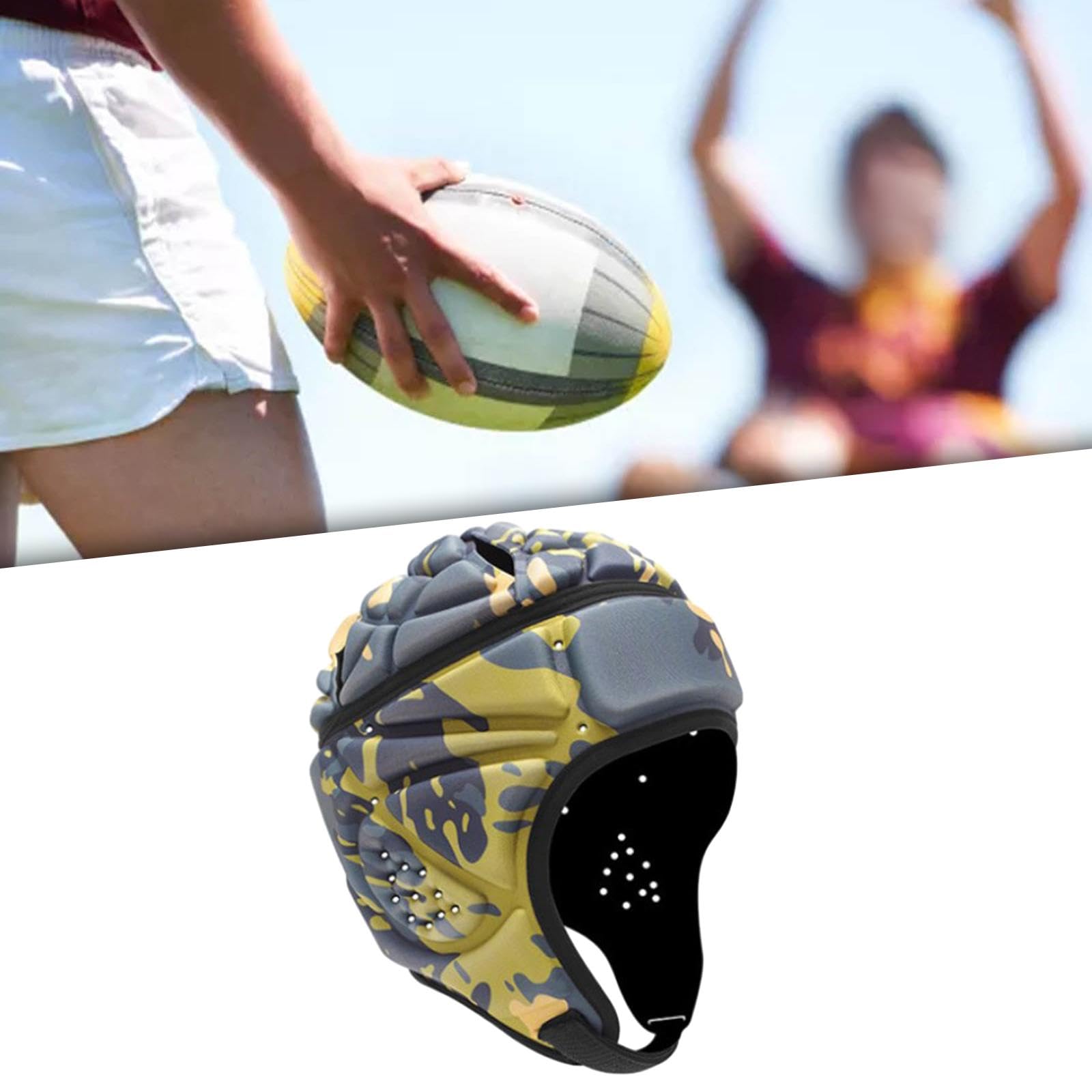 Casco da Rugby, Casco da Football con Bandiera con Fori di Ventilazione Caschetti da Rugby Versatili Copricapo da Rugby per Esigenze Speciali Rugby