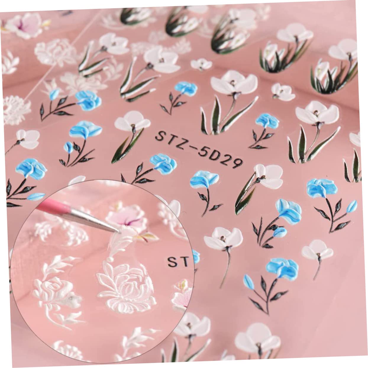 Healeved 30blätter Blüten-nagelaufkleber Selbstklebende Erhabene Nagelkunst-sticker Für Kreative Nail Art Designs Für Profis Und Anfänger Vielseitig Einsetzbar