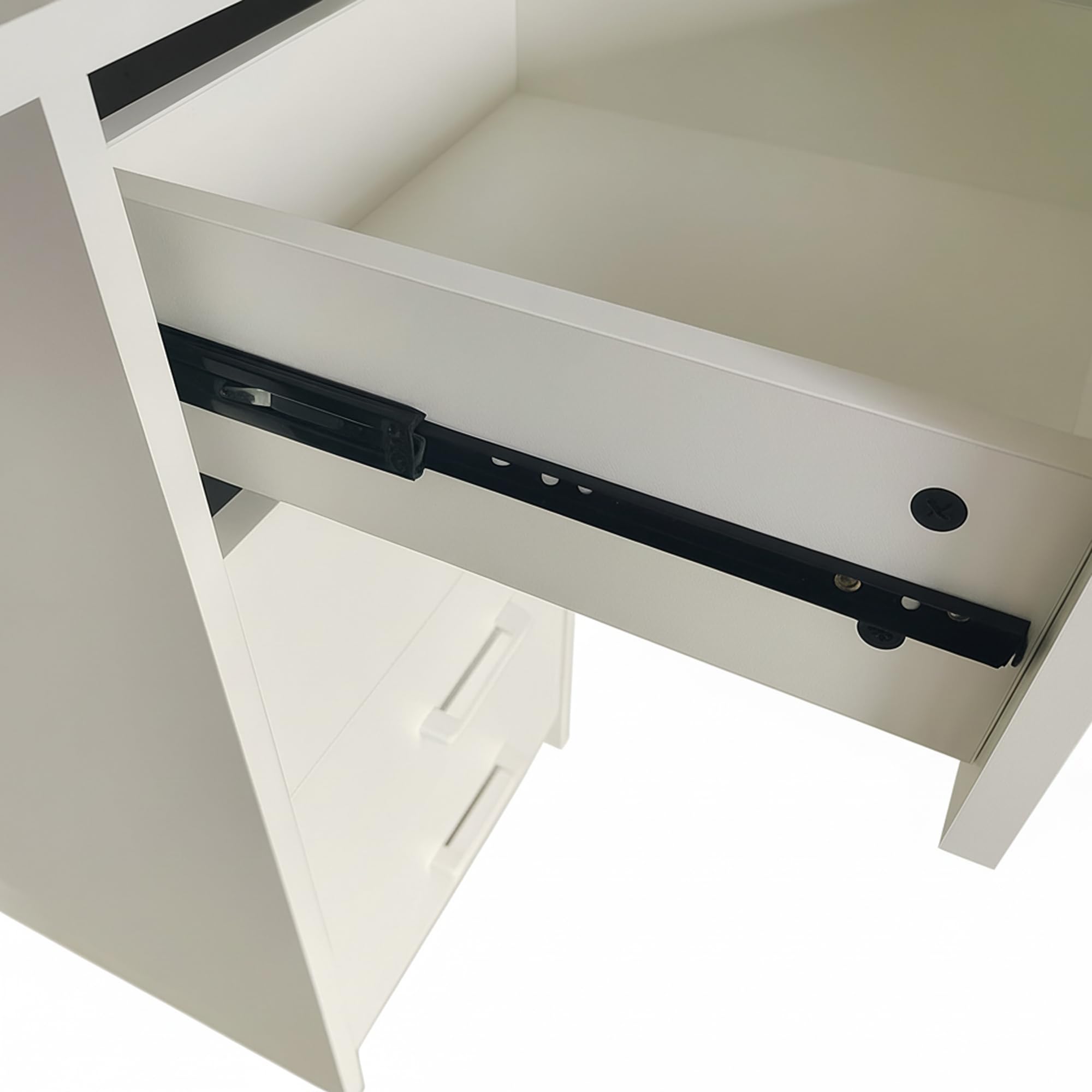 FRANKYSTAR Cassiopea - Scrivania con 4 Cassetti 110x56x73 cm per PC da Ufficio in Legno Bianca