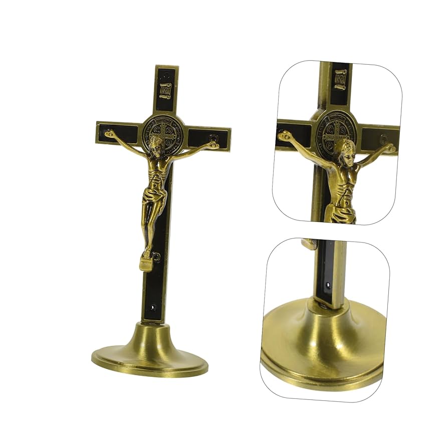 鉄の十字架　溶接　抽象的なイエスキリスト像　アイアン　モダニズム　キュビズム 受難像（イエス・キリストの十字架像） アーチ型十字架の受難像