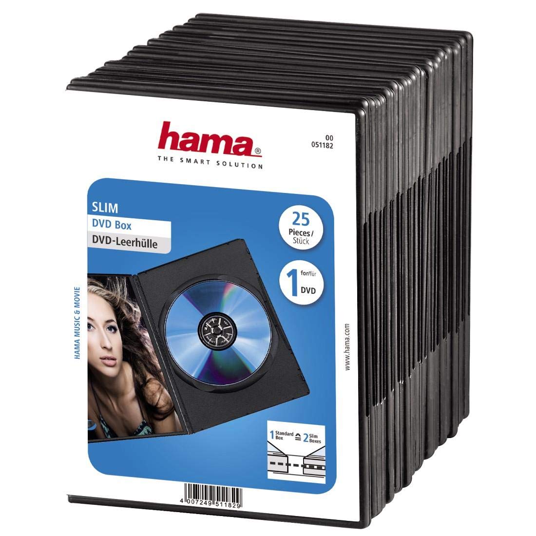 – Hama Slim DVD Jewel Case Pack of 25 | Black