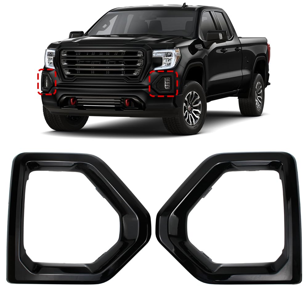 Front Fog Light Outer Bezel Cover Compatible with 2019-2021 GMC Sierra ...