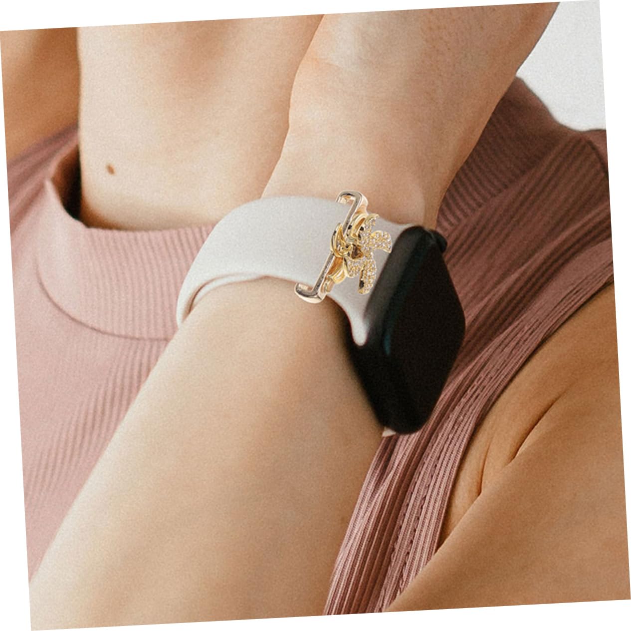 Housoutil 4 Set Di Cinturini Per Orologi Alla Moda Robusti Ornamenti Decorativi Per Cinturini Per Orologi in Silicone Da Donna 2 Pezzi*4