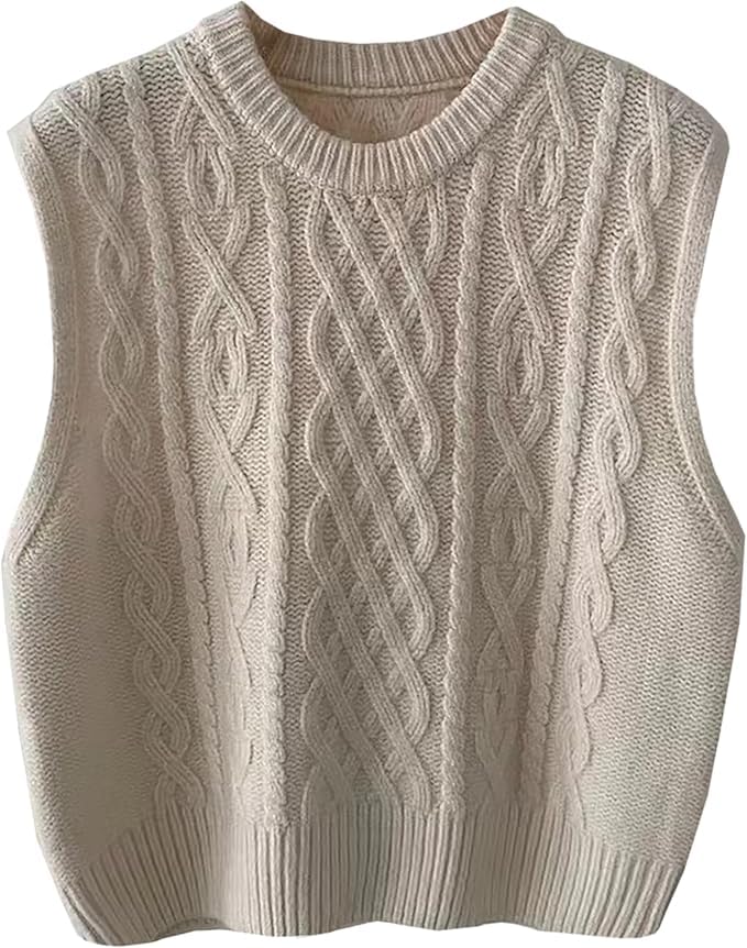 Image of Joe Wenko Womens Cable Knit Sleeveless Sweater Vests