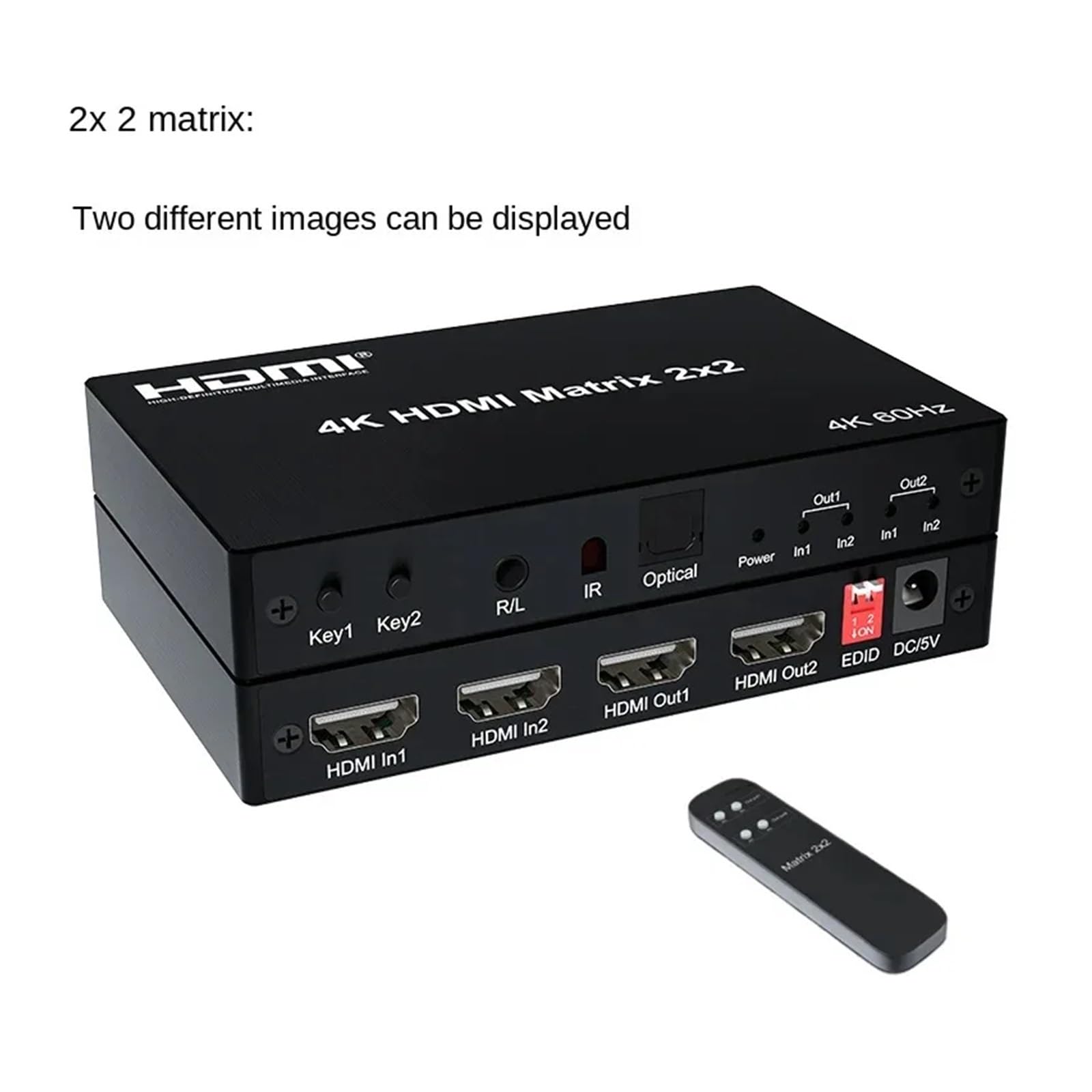 2.0 4K60hz 2x2 Matrix Estrattore Distributore Video Switch Splitter per Lo Streaming di Giochi e la Registrazione Multi-Sorgente