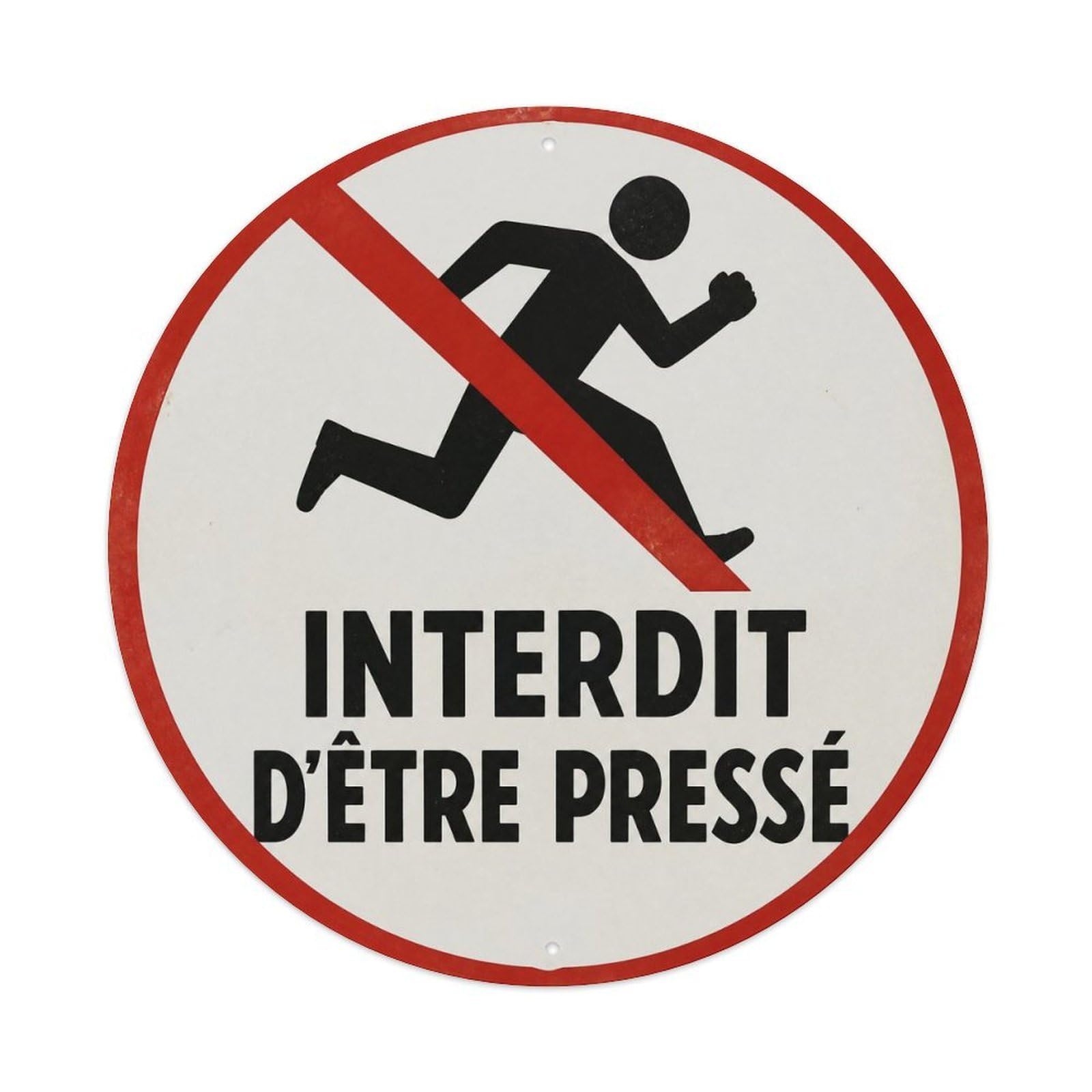 Olyhtr 8X8inch Classic Style Presse Rushing Public Humor French Retro Typography Metal Tin Sign