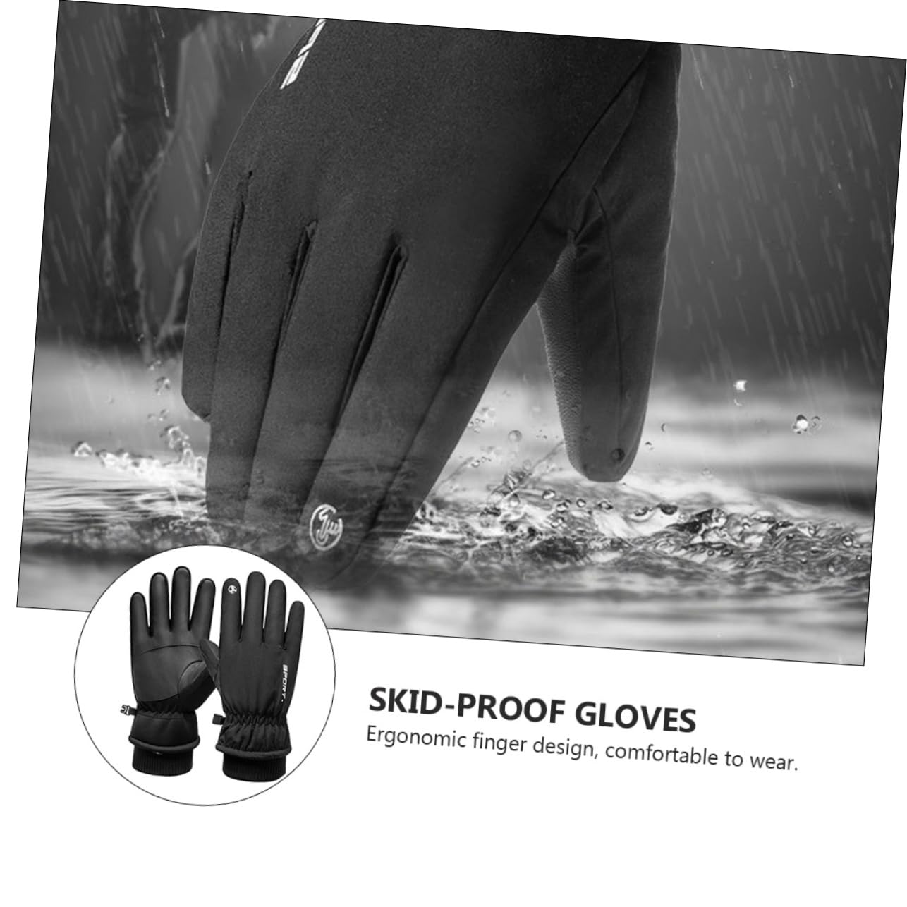 Happyyami 1Pair Winter Warm Skid Gloves for Outdoor Activities Windproof Cycling Mittens for Men and Women Fleece Lined for Skiing Riding and Sports