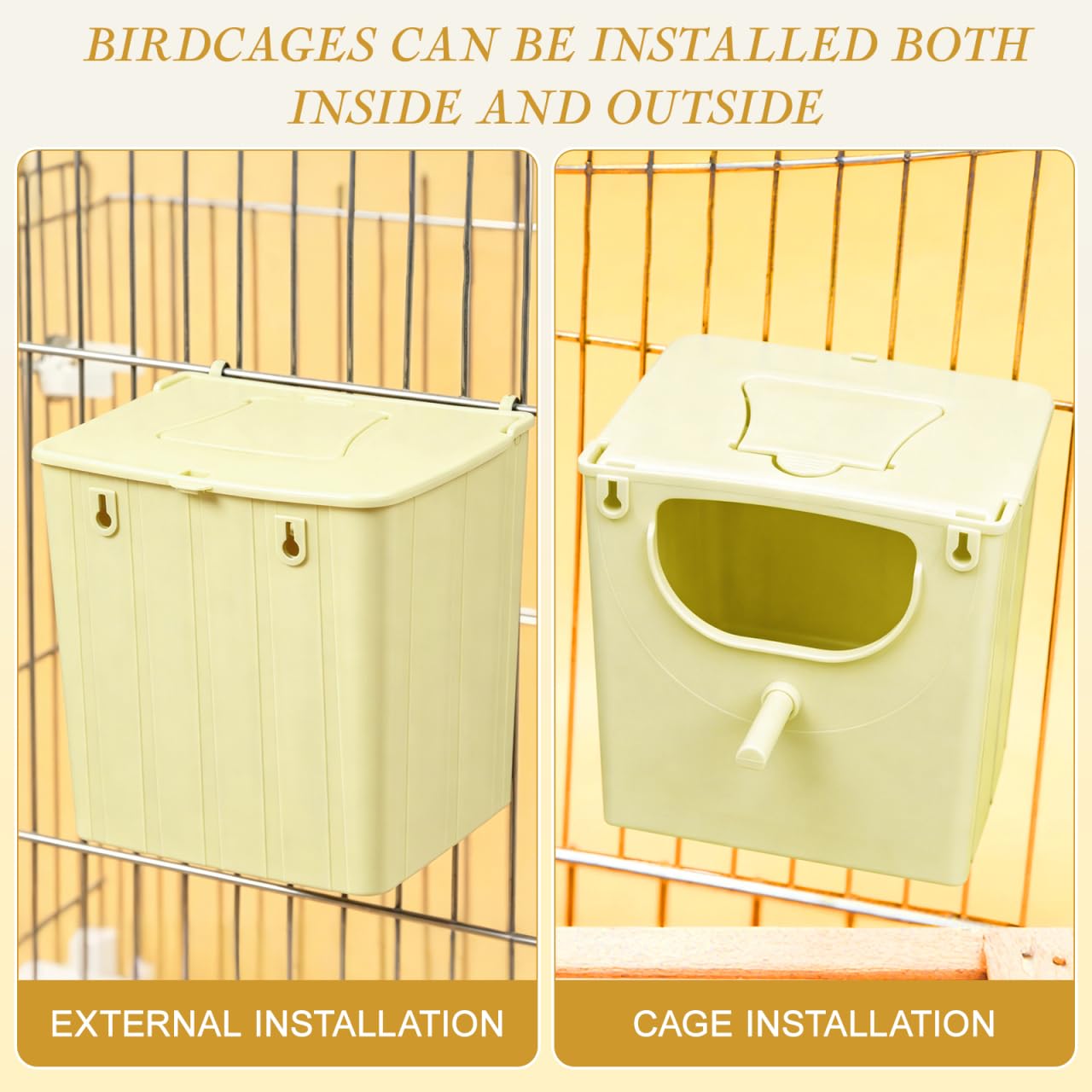 Zerodeko 4 Stück Vogel-Nistkasten, Kunststoff, Sittiche, Nistkasten, zum Aufhängen, Vogelzuchtkäfig, montierter Inkubationskasten, kleine Tierhütte, für Finken, Eichhörnchen, Papageien, Wellensittiche