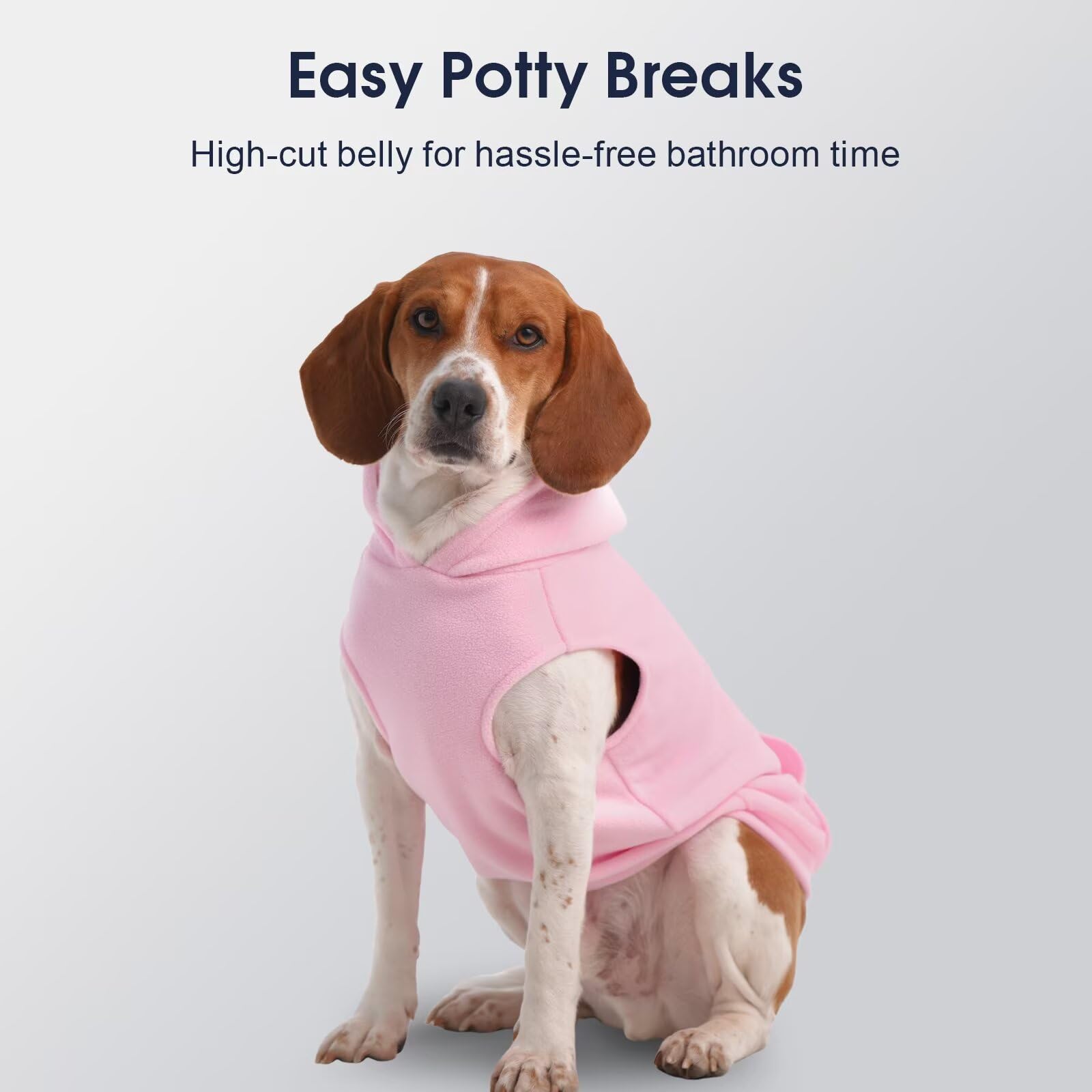IECOii Hoody Hund,Hunde Hoodie groß Hunde Ärmellose Hoodie Hundesweatshirt Baumwoll Hundepullover Jumper für Labrador,Golden Retriever,Hund Kapuzenpullover für Frühling,Herbst Winter,Rosa,3XL