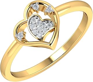 kuberbox 18KT Yellow Gold Amy Heart Ring for Women-picture-31