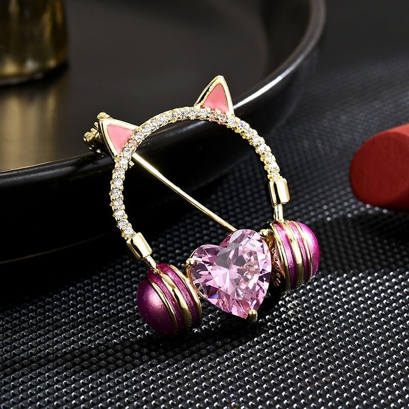 Image of Elegant Pearl Flower Designer Brooch Pins Broches Costume Jewelry For Women Fashion Christmas Gift (Headset)