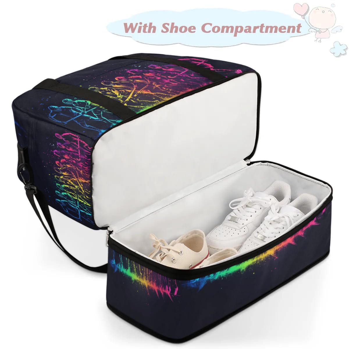 Sac de sport de hockey pour homme et femme, sac de week-end, sac fourre-tout pliable et séparé, 47 l, couleur, 47 L, Organiseur de sac