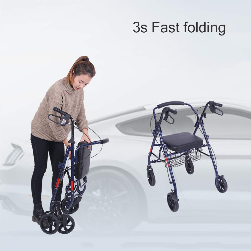 Rollator Walker, pomoc do chodzenia, super lekki aluminium, mobilny przenośny chodzik Rollator z 4 kołami dla seniorów Interesting