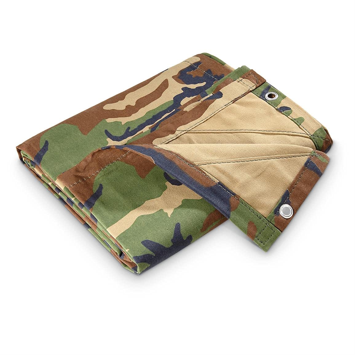 HQ ISSUE6' x 8' Camo Canvas Tarp Heavy-Duty Multipurpose for Hunting, Camping, Cars 6' x 8'