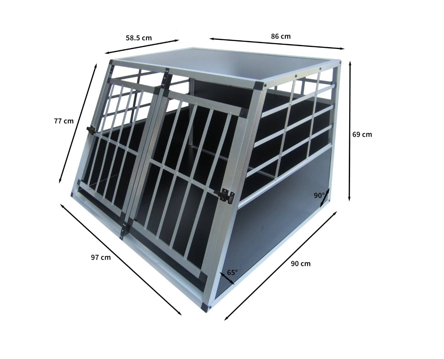 Monstershop - Gabbia Doppia per Trasporto Cani e Animali per Bauli Macchine Autovetture - Grande