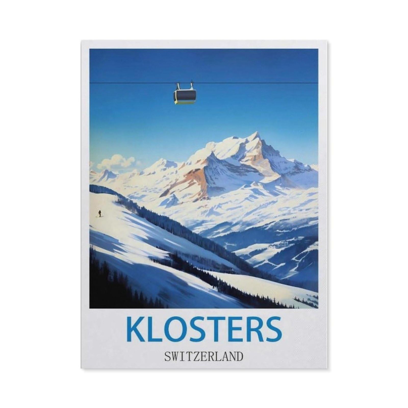 BEAYODKP 5D Diamond Painting Kits，Klosters Switzerland ， Ski（30 x 40 cm）