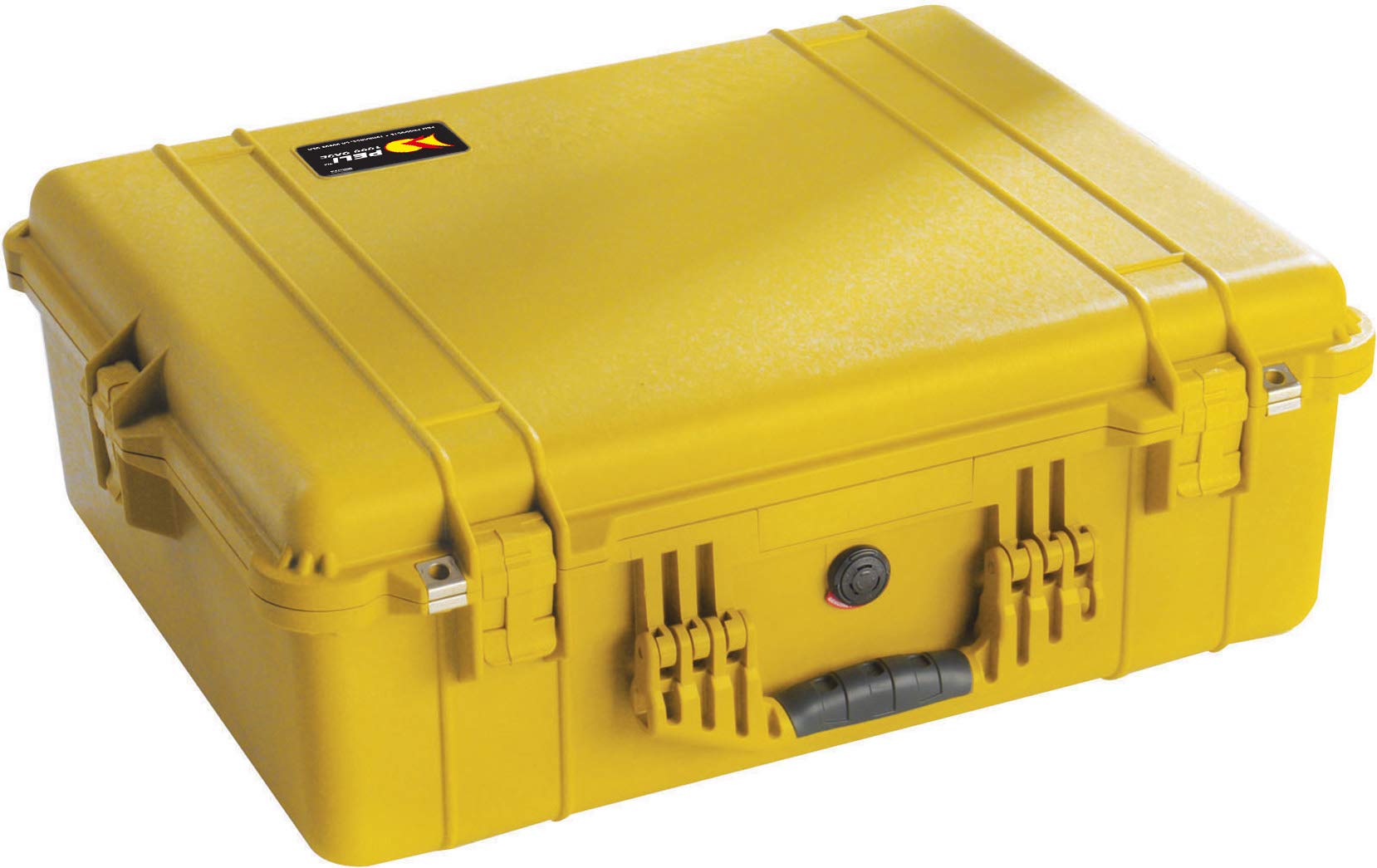 PELI 1600 Maleta rugerizada y estanca para el transporte de cámaras, drones, electrónicos y otros, IP67 estanca e impermeable al polvo, 82L capacidad, fabricada en Alemania, sin espuma, color amar46L