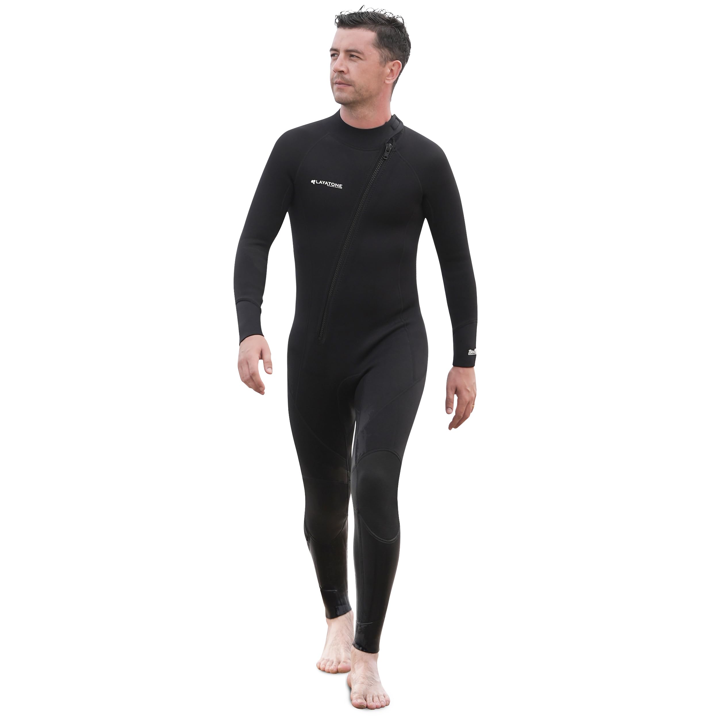 LayaTone Wetsuits for Men Wetsuit Women, 3mm Neoprene Wetsuit Full Body Front Zipper Wet Suits for Diving Snorkeling Surfing Swimming in Cold Water
