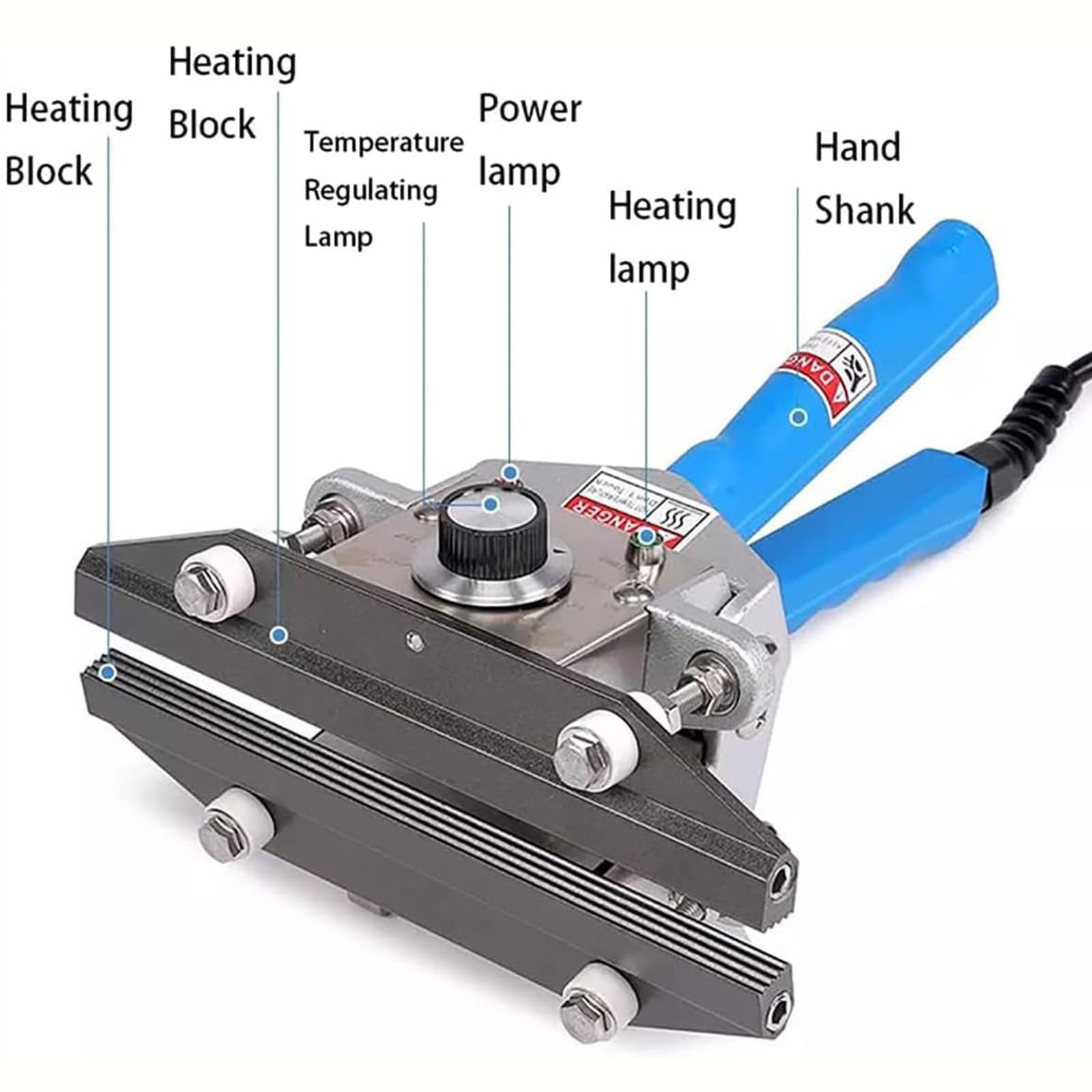Selladora térmica portátil de mano, máquina selladora integrada con control de temperatura de 0-300 ℃, máquina de envasado al vacío de calentamiento rápido para papel(50cm)