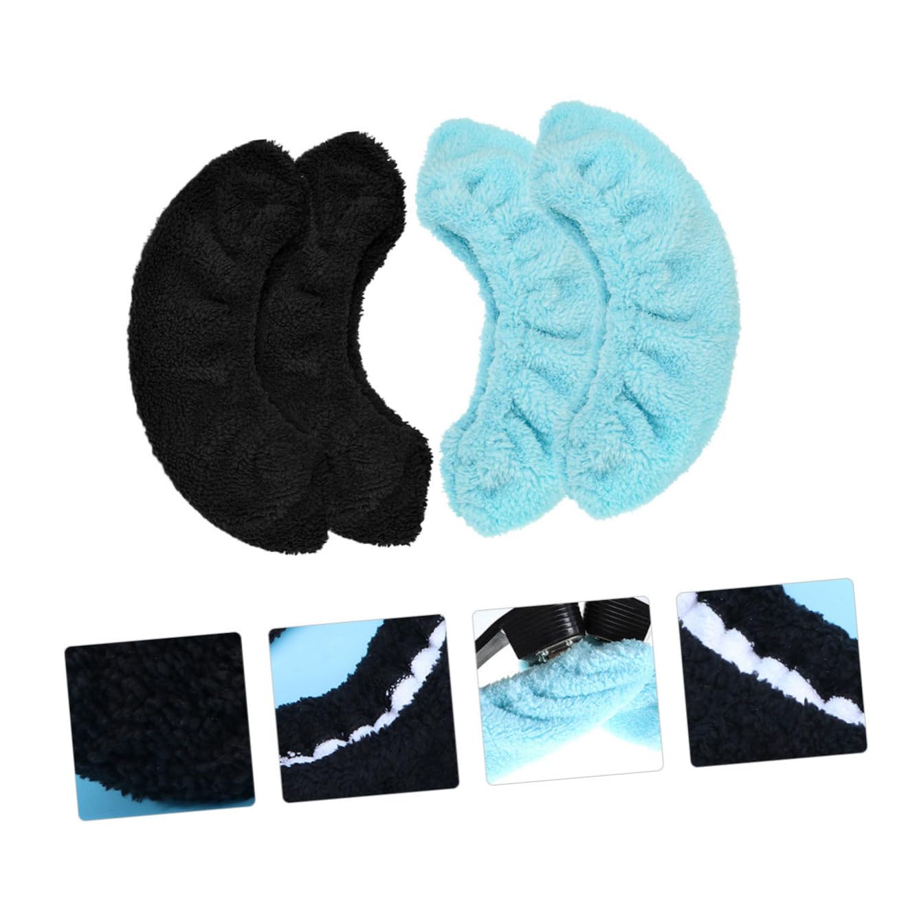 Protège-Lames de Patins à Glace 2 Paires en Polyester Noir