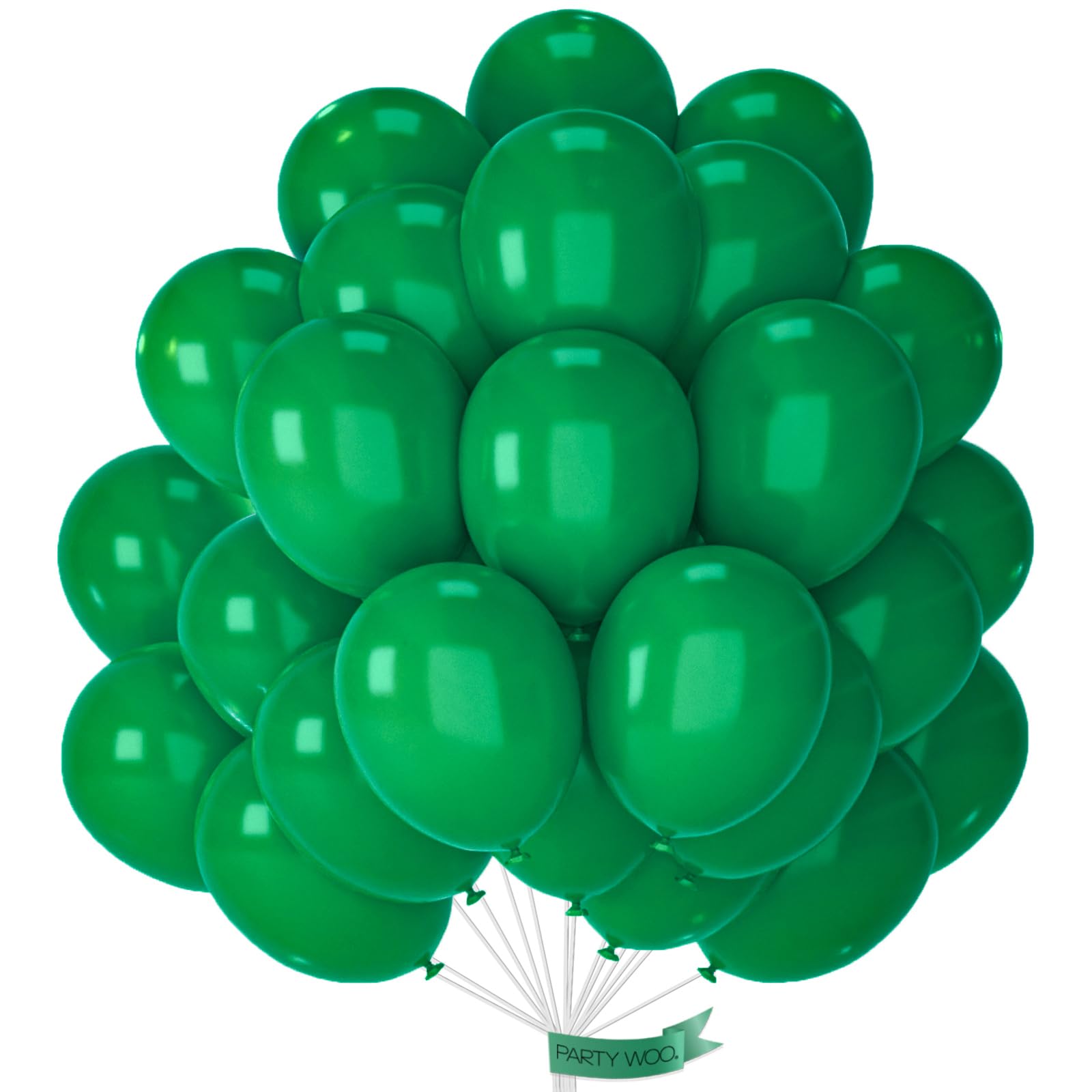 PartyWoo Dark Green Balloons 101pcs 12 Inch Emerald Hunter Forest Green Balloons for Wedding Boy Baby Shower Birthday Christmas Graduation Dinosaur