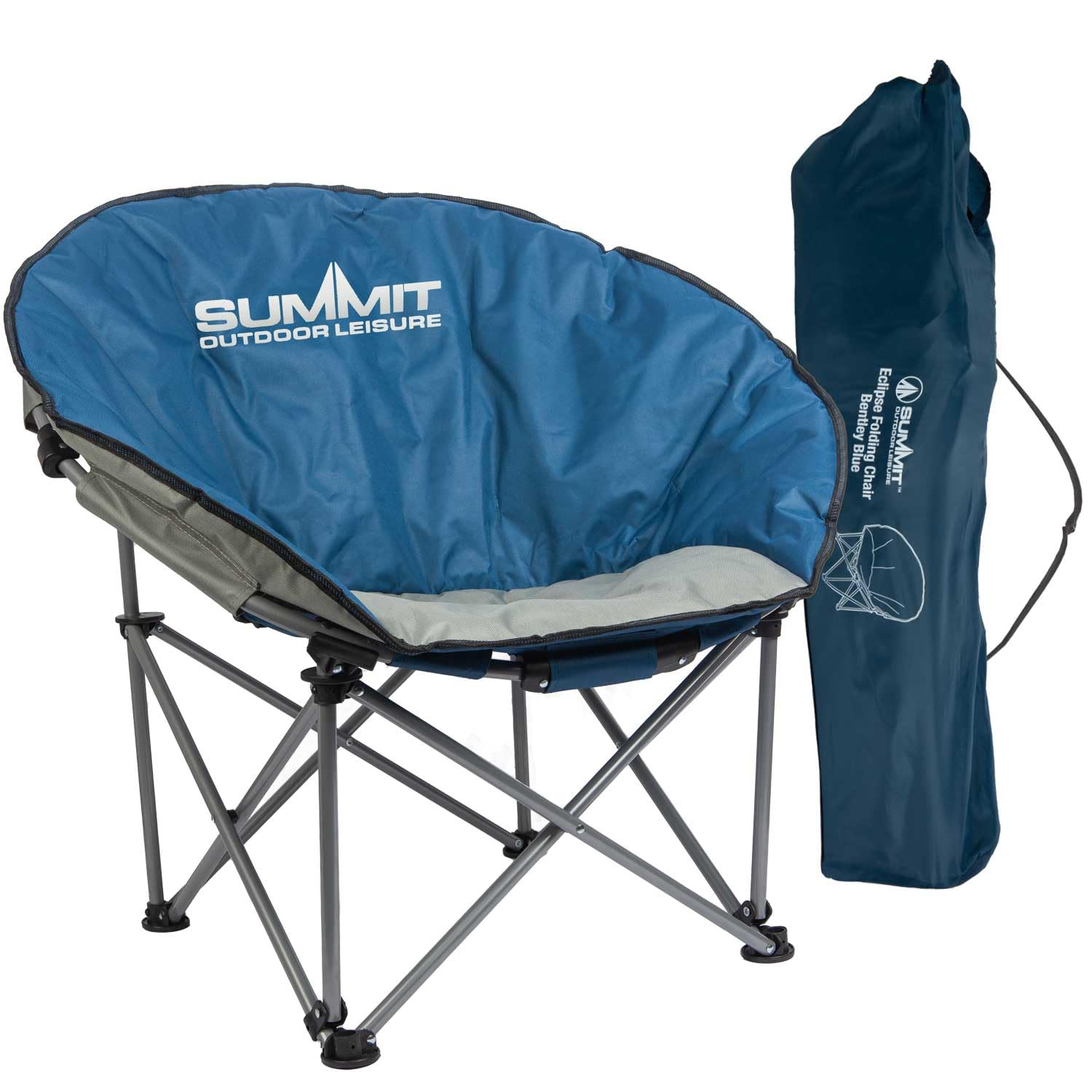Folding Eclipse Camping Chair With Cup Holder | Carry Bag | Blue