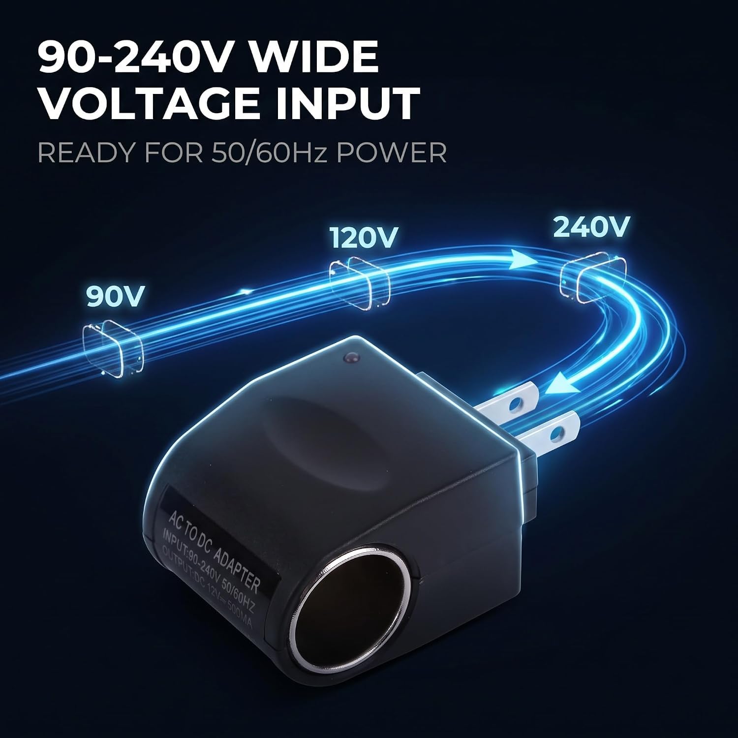 Convertidor de CA y CC negro fuente de alimentación CA 110 V - 220 V a coche CC 12 V suministros de repuesto para automóvil se puede utilizar adaptador de conversión, convertidores de alimentación