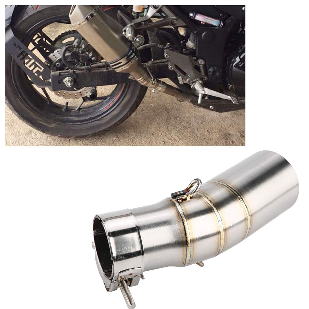 Tubo Centrale di Scarico per Moto, Accessorio per Moto Tubo di Collegamento Centrale di Scarico in Acciaio Inossidabile per NINJIA 400 18-19