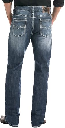 Rock & Roll Denim Relaxed Fit Stretch Straight Bootcut Jeans #M0S3473