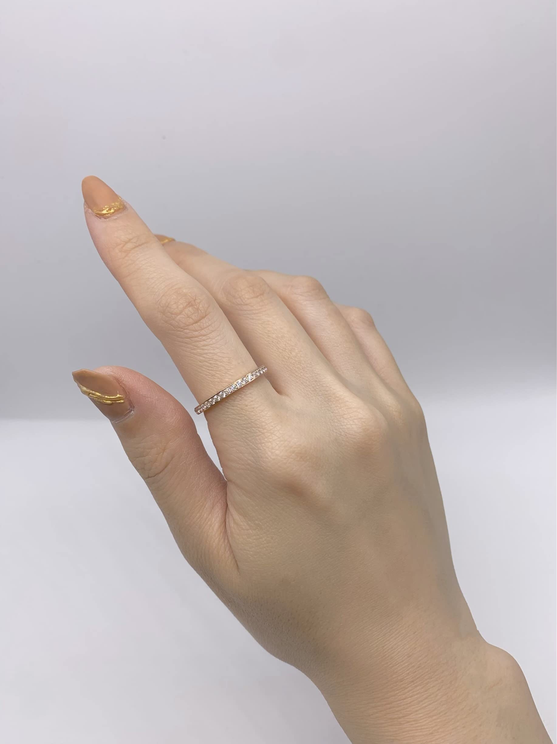 Qudo Ring rosegold Vorsteckring Eternity Memoryring Edelstahl