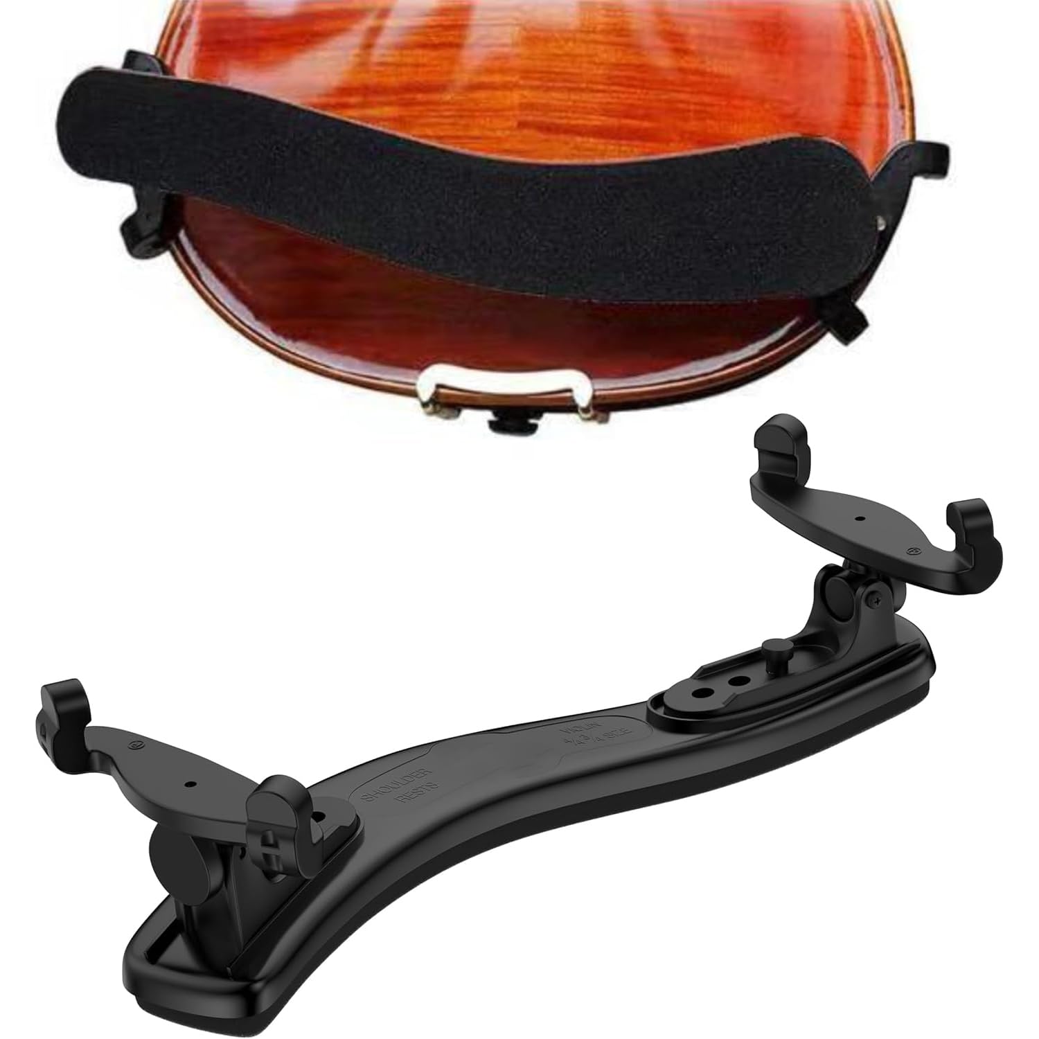 Adjustable Violin Chin Shoulder Rest Pad, Comfortable Violin Chin Shoulder Rest Pad for 3/4 & 4/4 Violins, Adjustable Height & Angle, Soft Padded Support for Beginners & Professionals