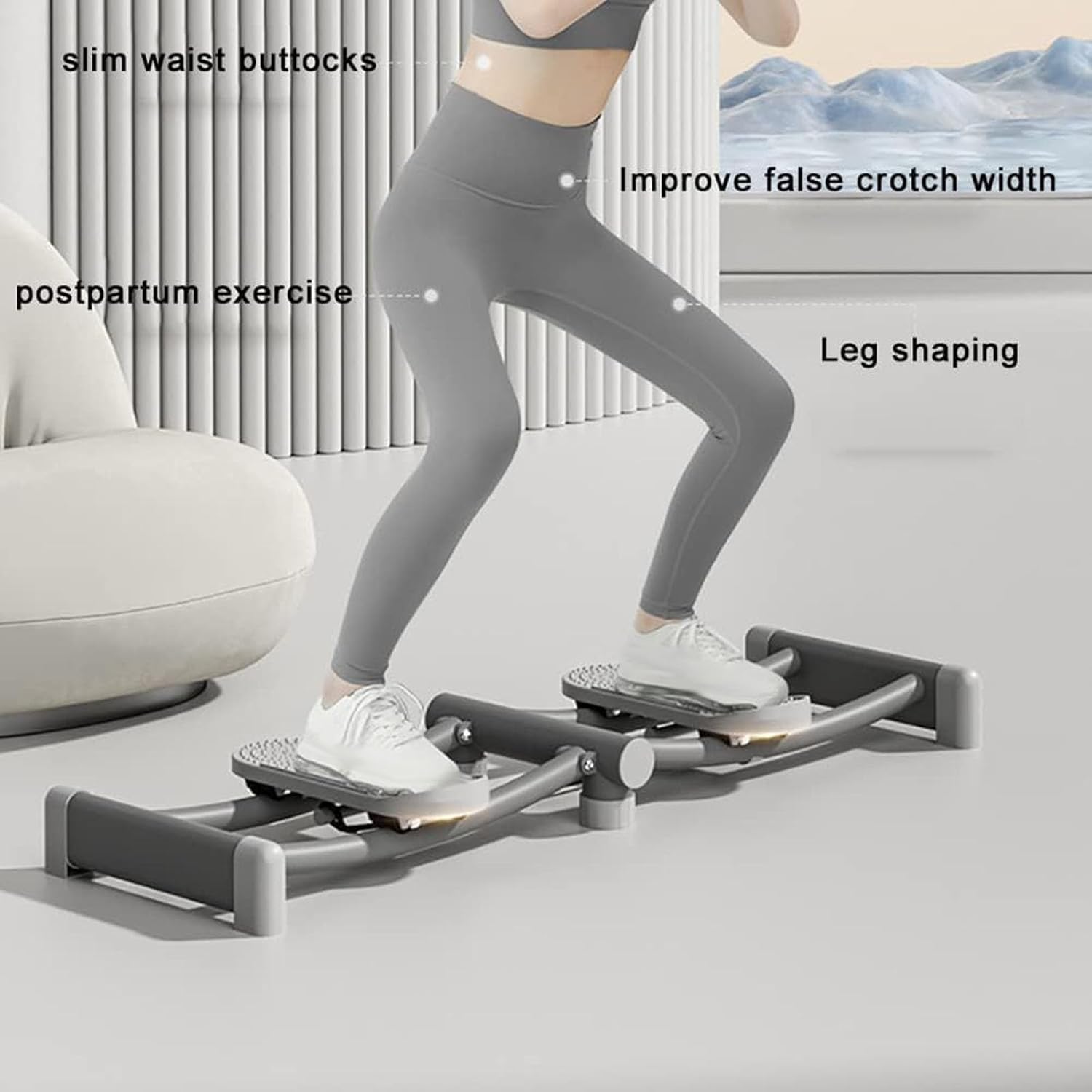 Tragbarer Pedaltrainer im Ski-Stil – hohe Tragfähigkeit für Beine, Oberschenkel, Gesäß- und Beckenbodentrainer mit rutschfestem PP-Pedal