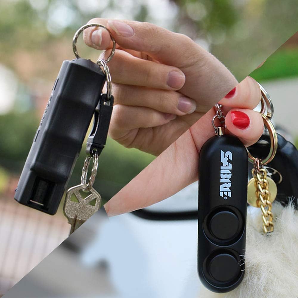 Sabre Compact Maximum Strength Pepper Spray with Black key case - now with 5x's more spray
