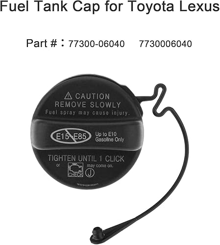 Miniatura 2 de Conjunto de tapa de depósito de combustible 77300-06040 cubierta de tapa de gas compatible con Toyota Lexus - 4Runner Avalon Camry Corolla