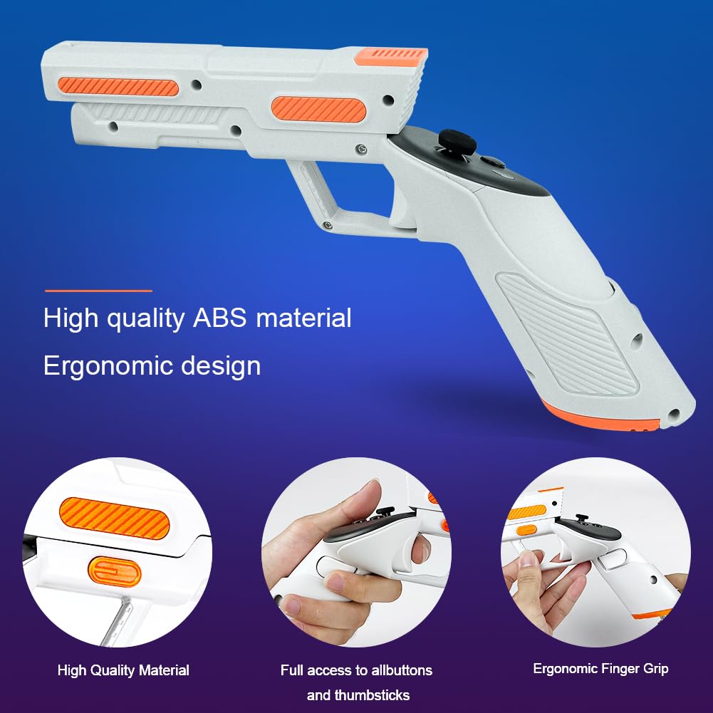 Starnearby Pistola da Gioco VR per Impugnature Controller Quest 3, Accessori per Quest 3, Maniglia Antiscivolo Custodia con Supporto Impugnatura a Pistola Compatibile avec Meta/Oculus Quest 3