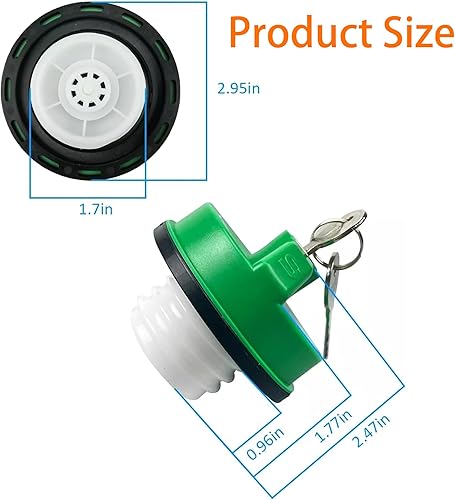 Miniatura 7 de Tapón de combustible con bloqueo 10591D para Chevy Silverado Express C3500 K3500, Dodge Ram 3500 W350 D350, Ford F-250 E-350, GMC Sierra Savana, OE