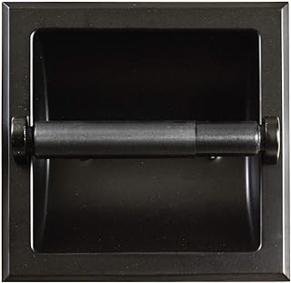 SENTO Recessed Matte Black Toilet Paper Holder, Wall Mounted Heavy Duty Metal Toilet Paper Roll Holder with Rear Mounting Bracket, in Wall, Easy Installation, Matte Black